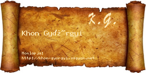Khon Györgyi névjegykártya